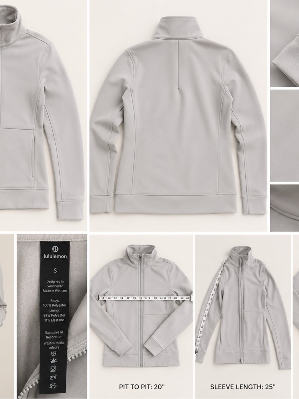 lululemon athletica Light Gray Zip-Up Jacket